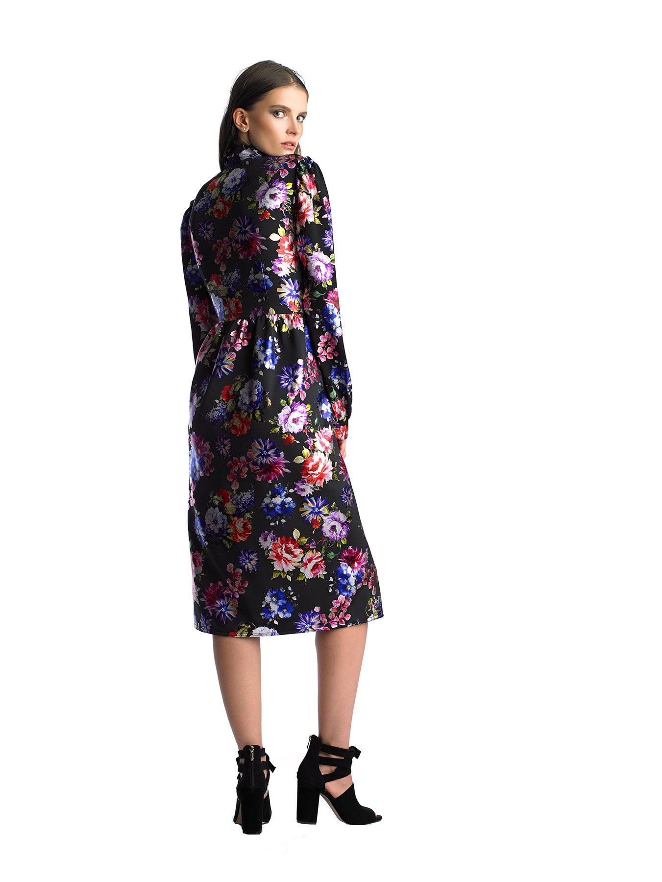 Historic New York Metallic Victorian Metallic Floral Dress - Historic New York