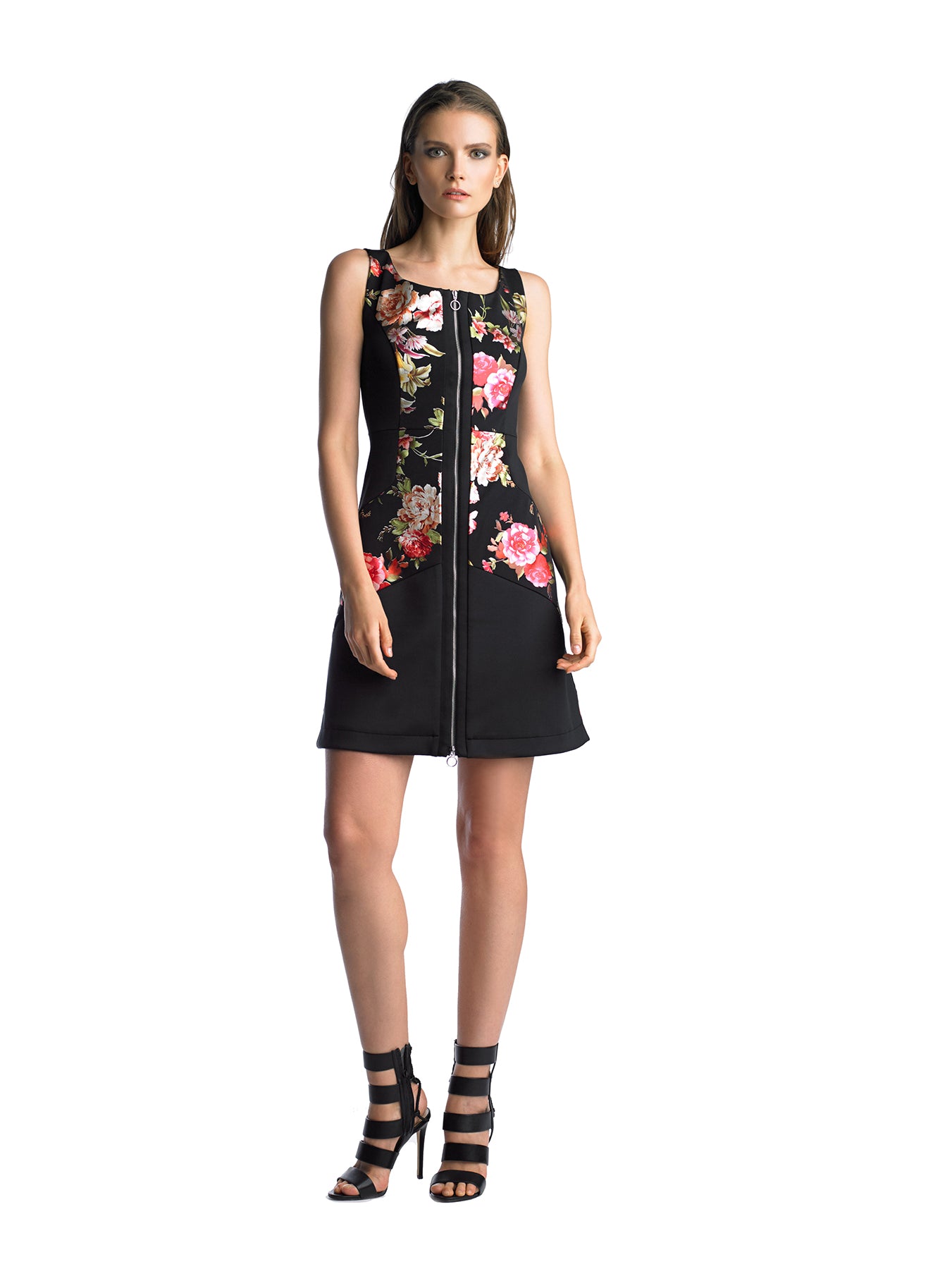Historic New York Metallic La Rose Dress W/ two way zippers - Historic New York