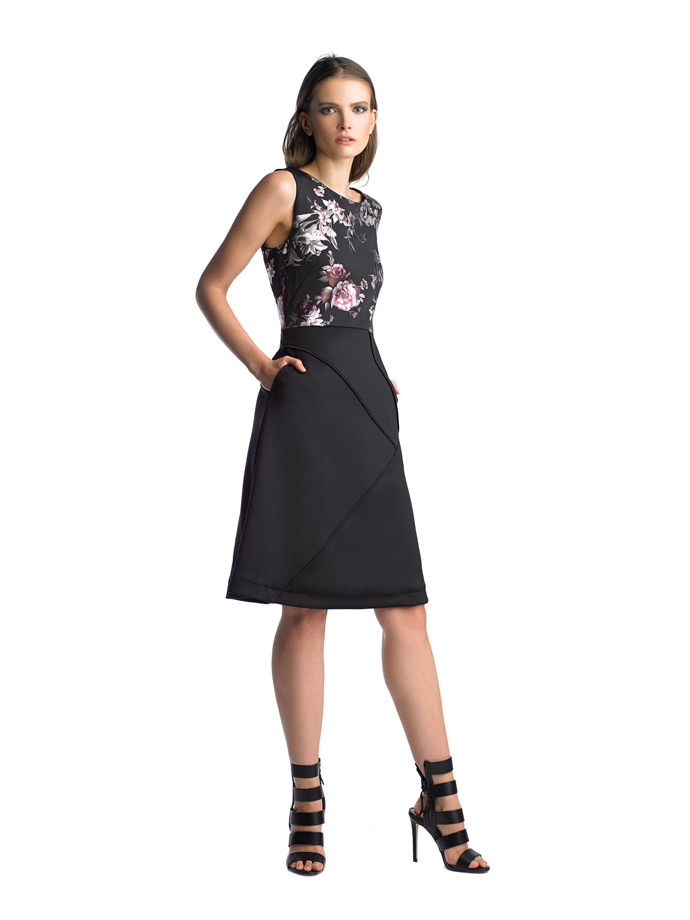 Historic New York Metallic Silver Metallic La Rose Sheath Dress - Historic New York