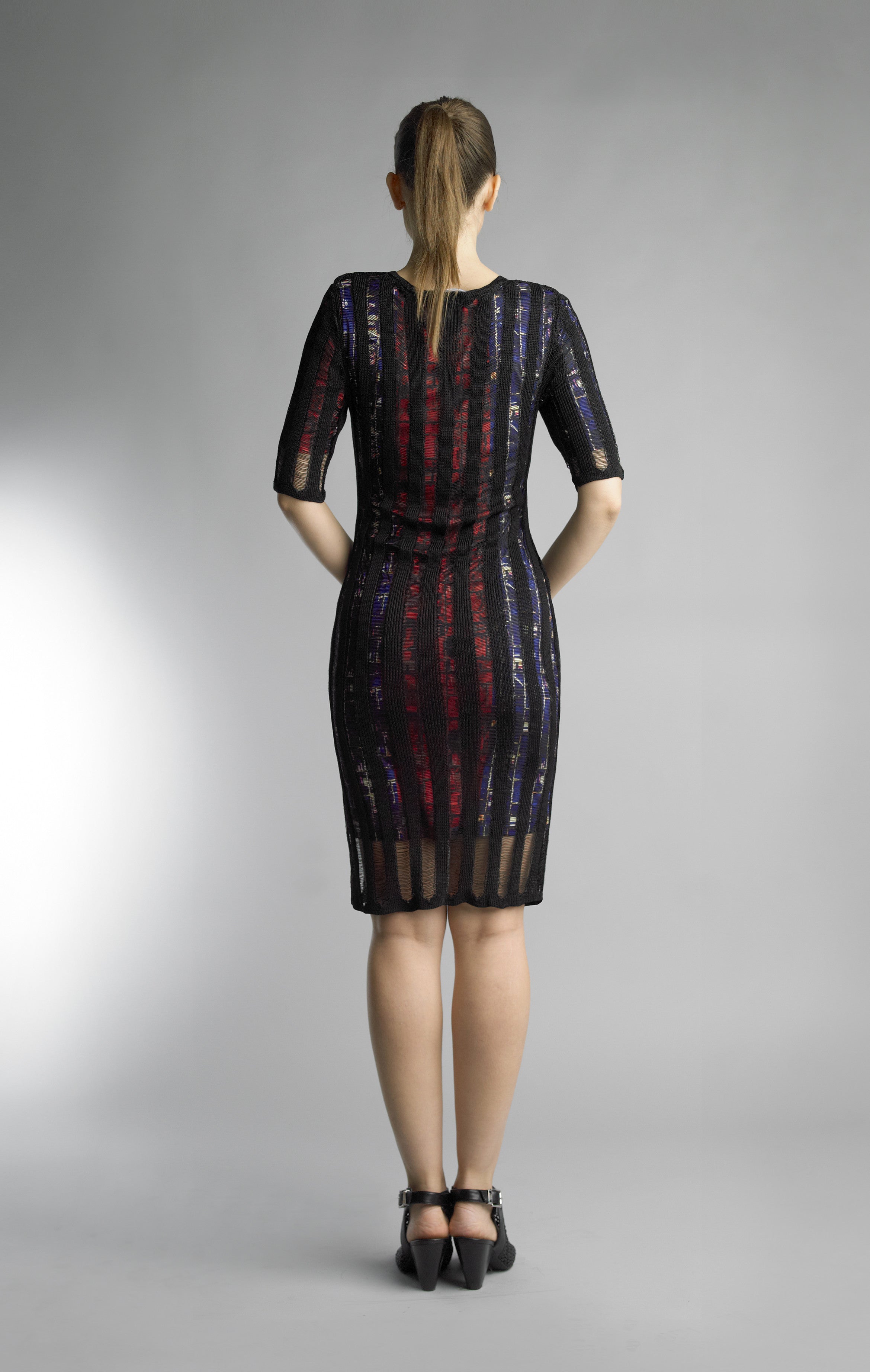 Historic New York Bleu et Rouge Robe de Vitrail Dress - Historic New York