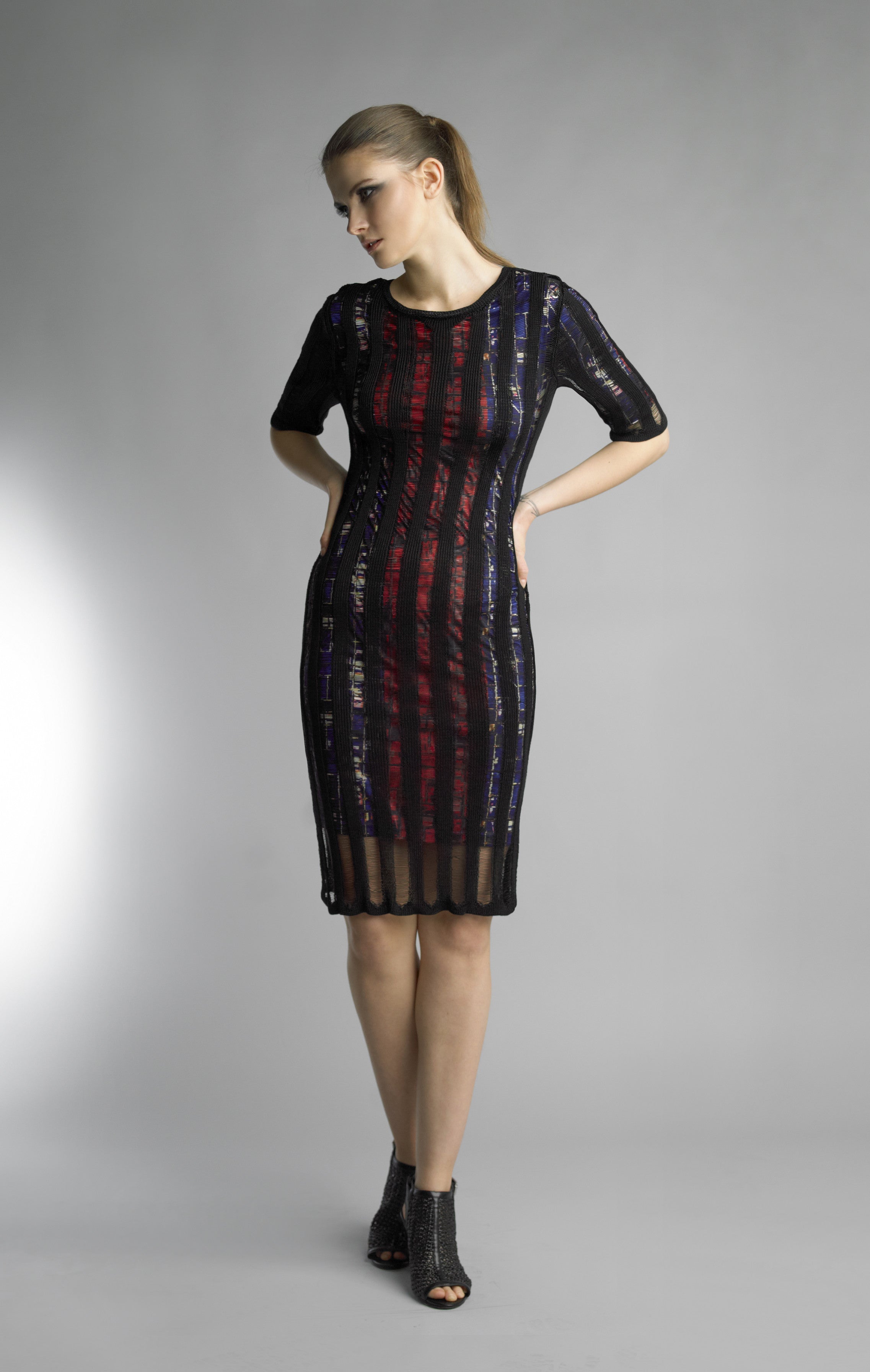 Historic New York Bleu et Rouge Robe de Vitrail Dress - Historic New York
