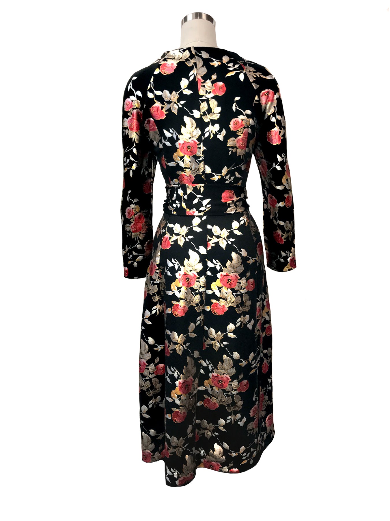 Historic New York Metallic Red Rose Dress - Historic New York