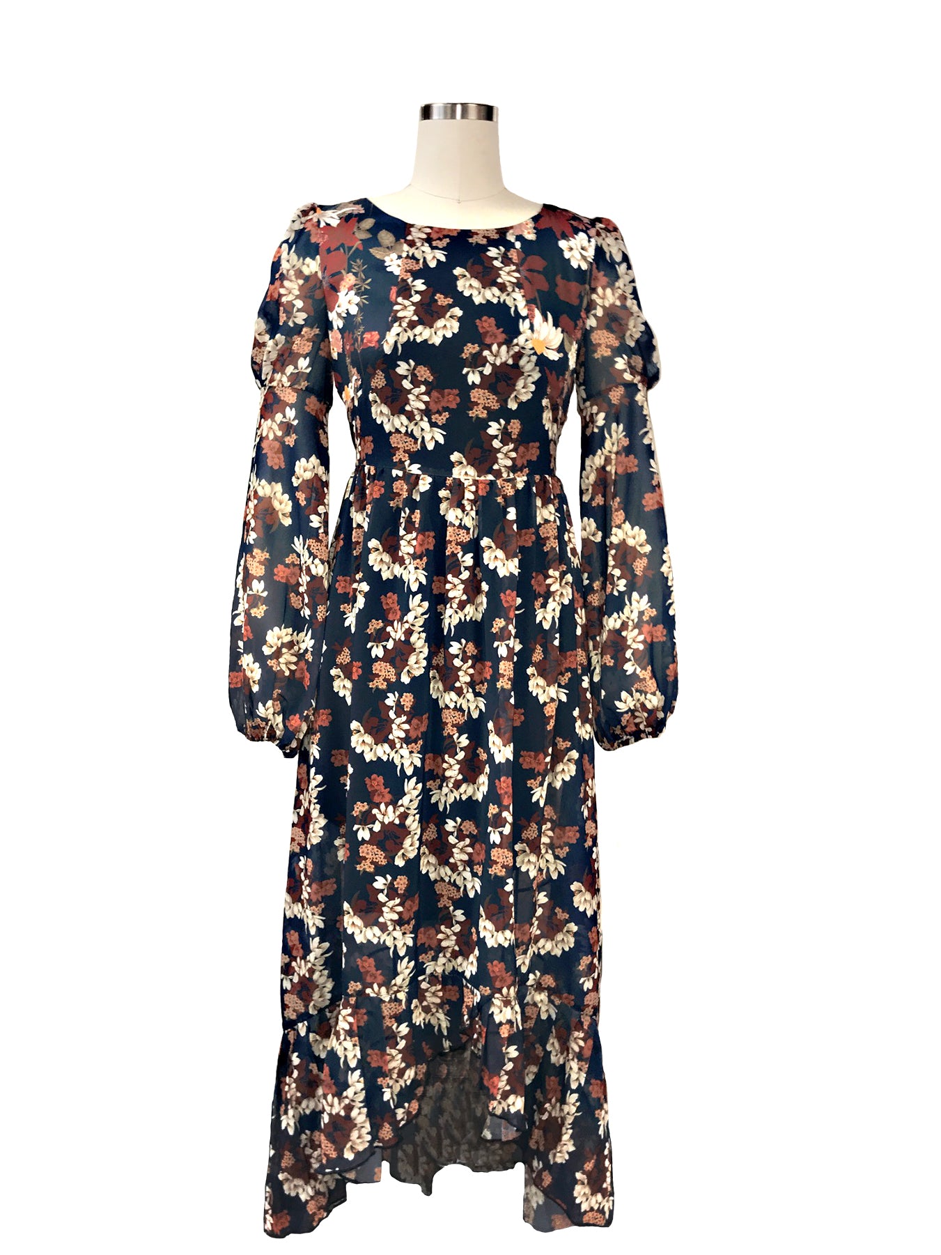 Historic New York Sheer Chamomile Floral Masquerade Maxi Dress - Historic New York