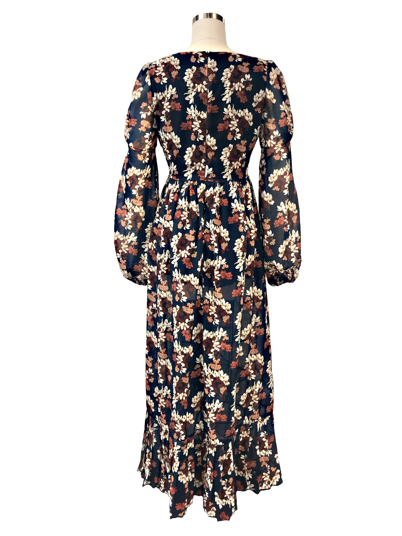 Historic New York Sheer Chamomile Floral Masquerade Maxi Dress - Historic New York