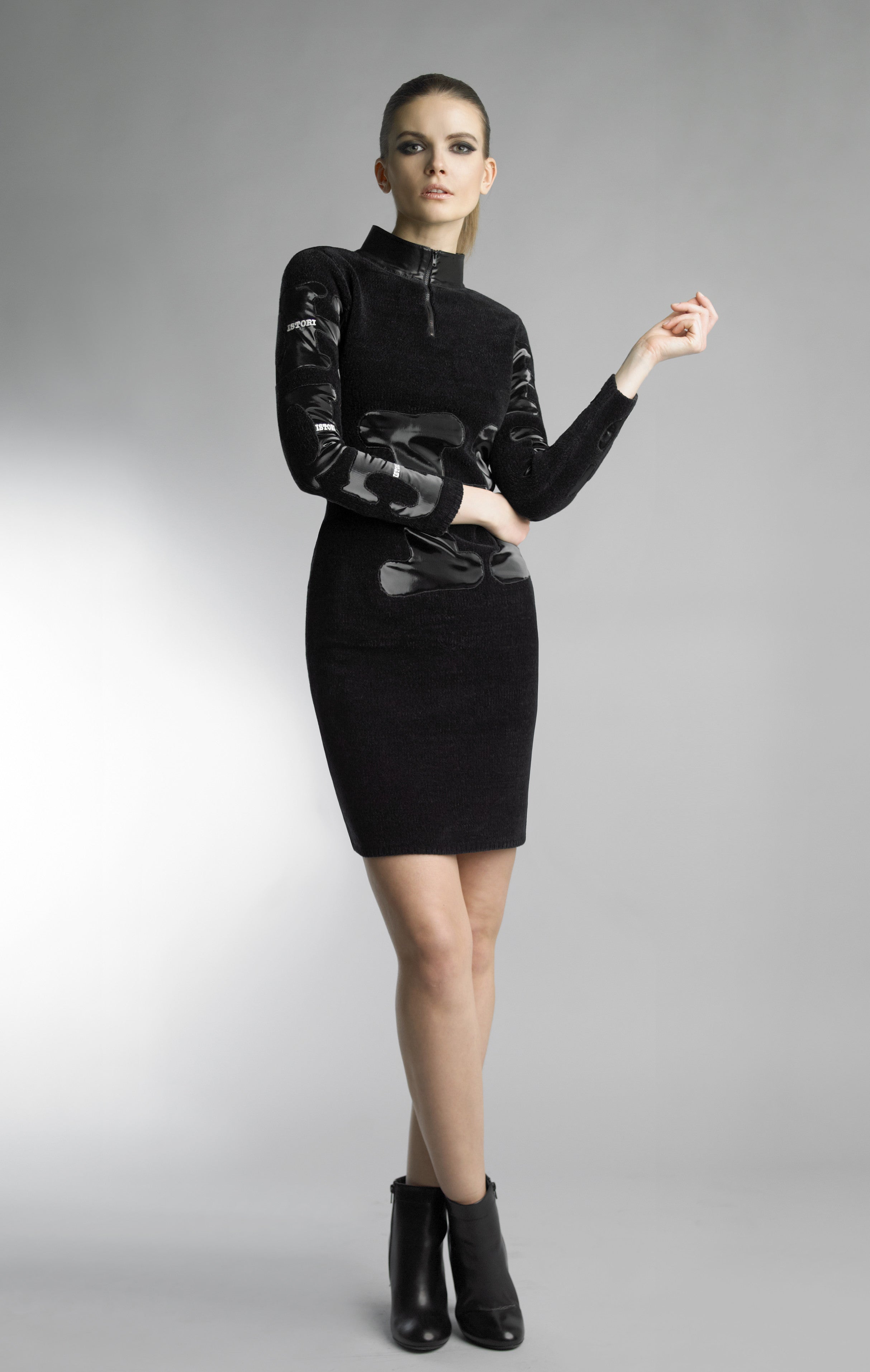Historic New York Black Laser Vinyl Dress - Historic New York