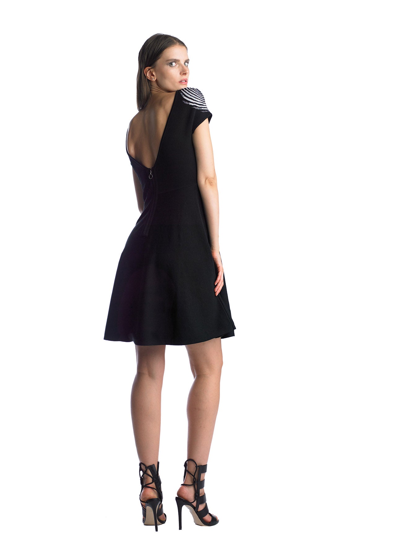 Historic New York Fingerprint Jacquard Fit & Flare Knit Dress - Historic New York