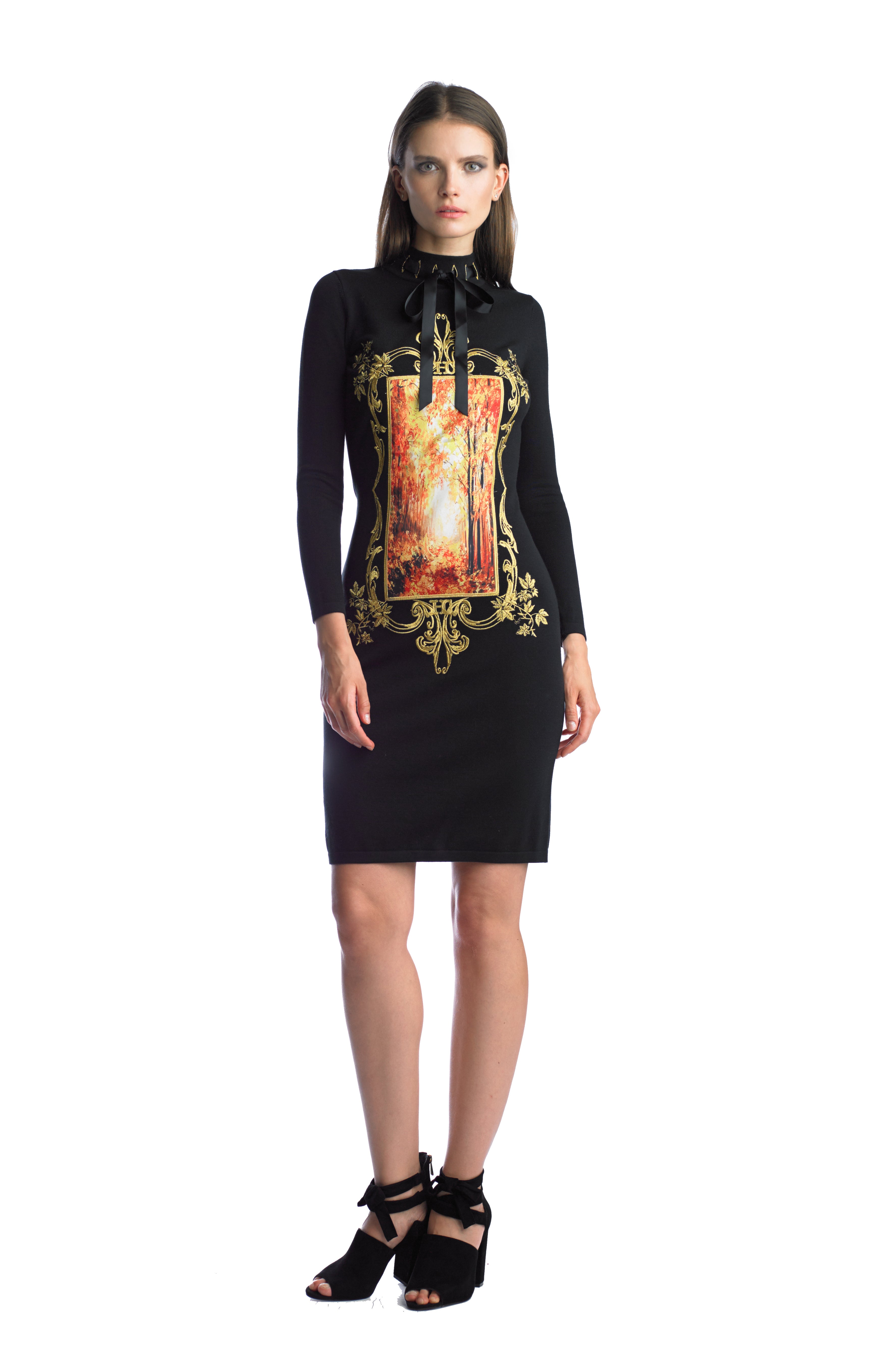Historic New York Gallery D’ Art Autumn Forest Oil Painting Dress - Historic New York