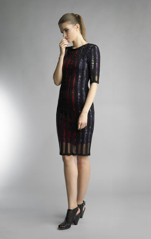 Historic New York Bleu et Rouge Robe de Vitrail Dress - Historic New York