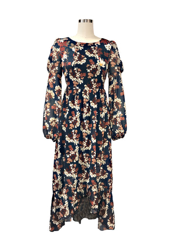 Historic New York Sheer Chamomile Floral Masquerade Maxi Dress - Historic New York