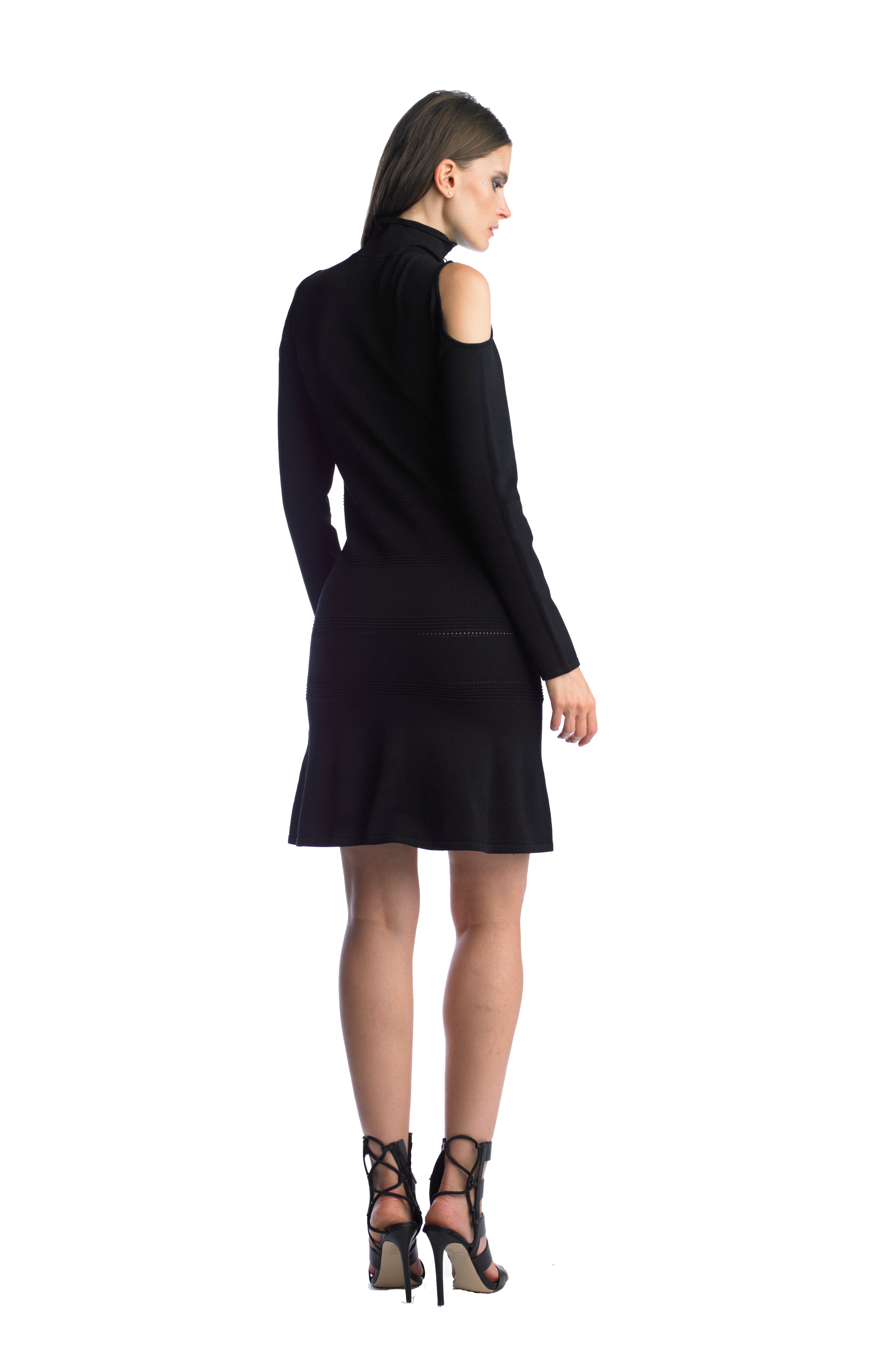 Historic New York Vocal Dress with cold shoulder and zip up turtle neck - Historic New York